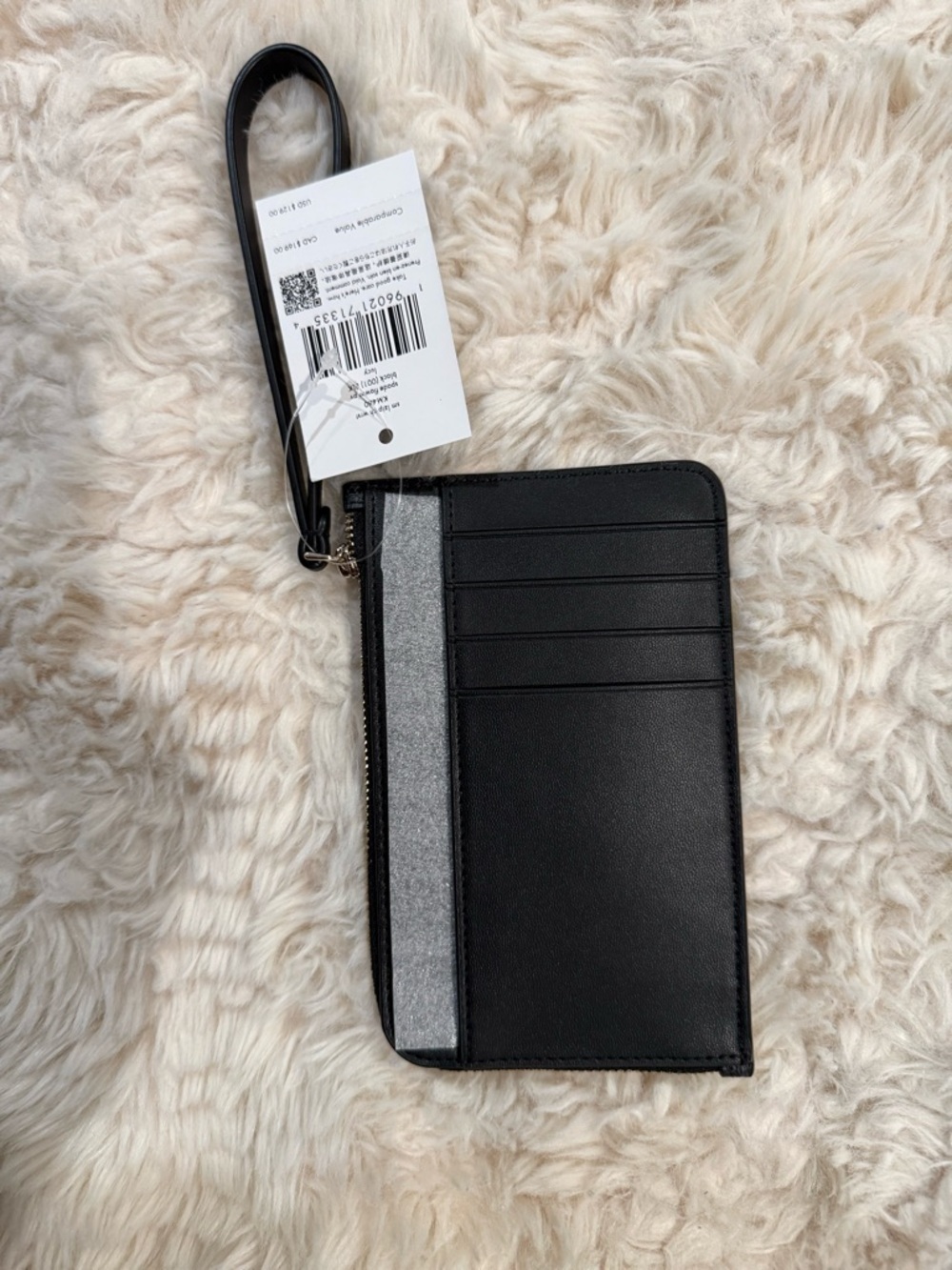 kate spade Black Floral Zip Wristlet with Wrist Strap - Picture 2 of 3